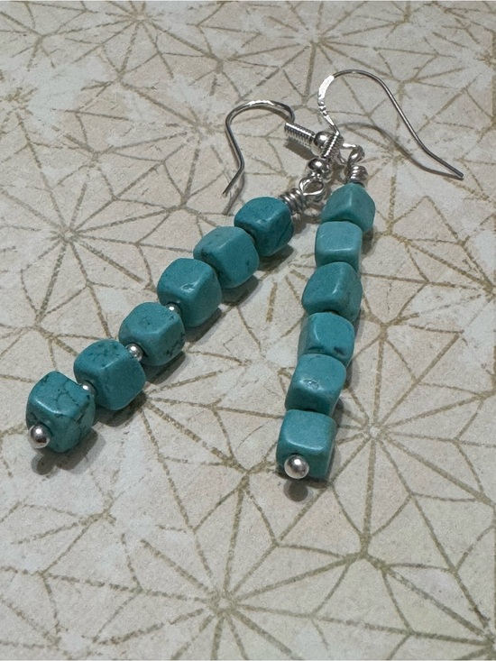 Handmade Jewelry - BEADED TURQUOISE EARRINGS